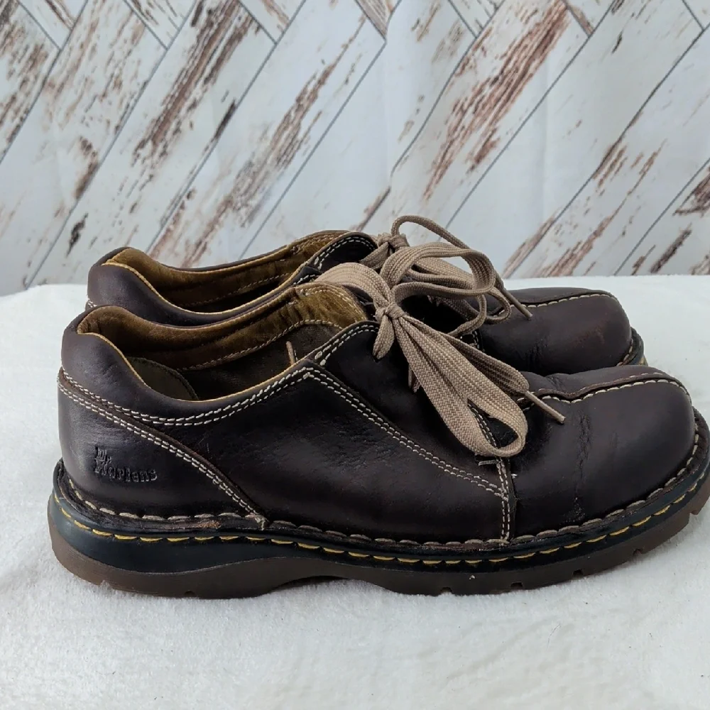 Dr. Martens Dark Brown Leather Oxfords - Picture 2 of 7